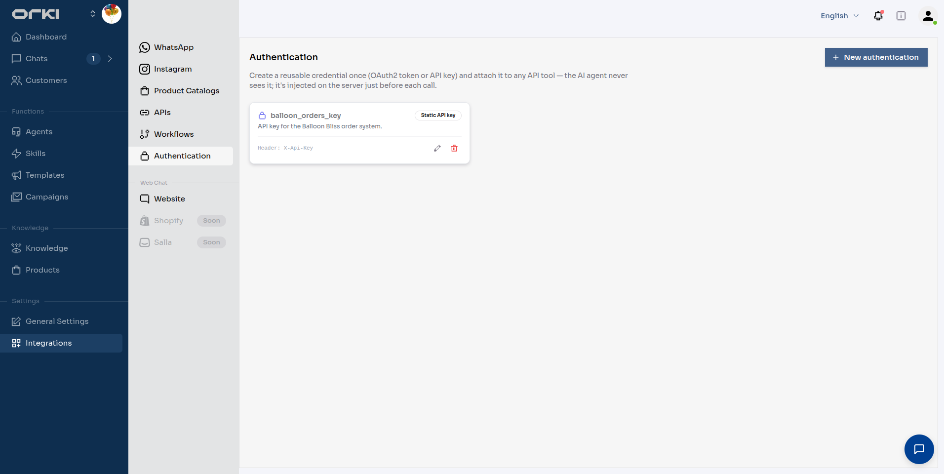 Authentication list