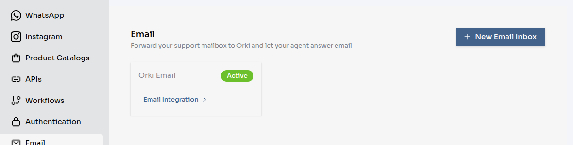 Email inboxes list