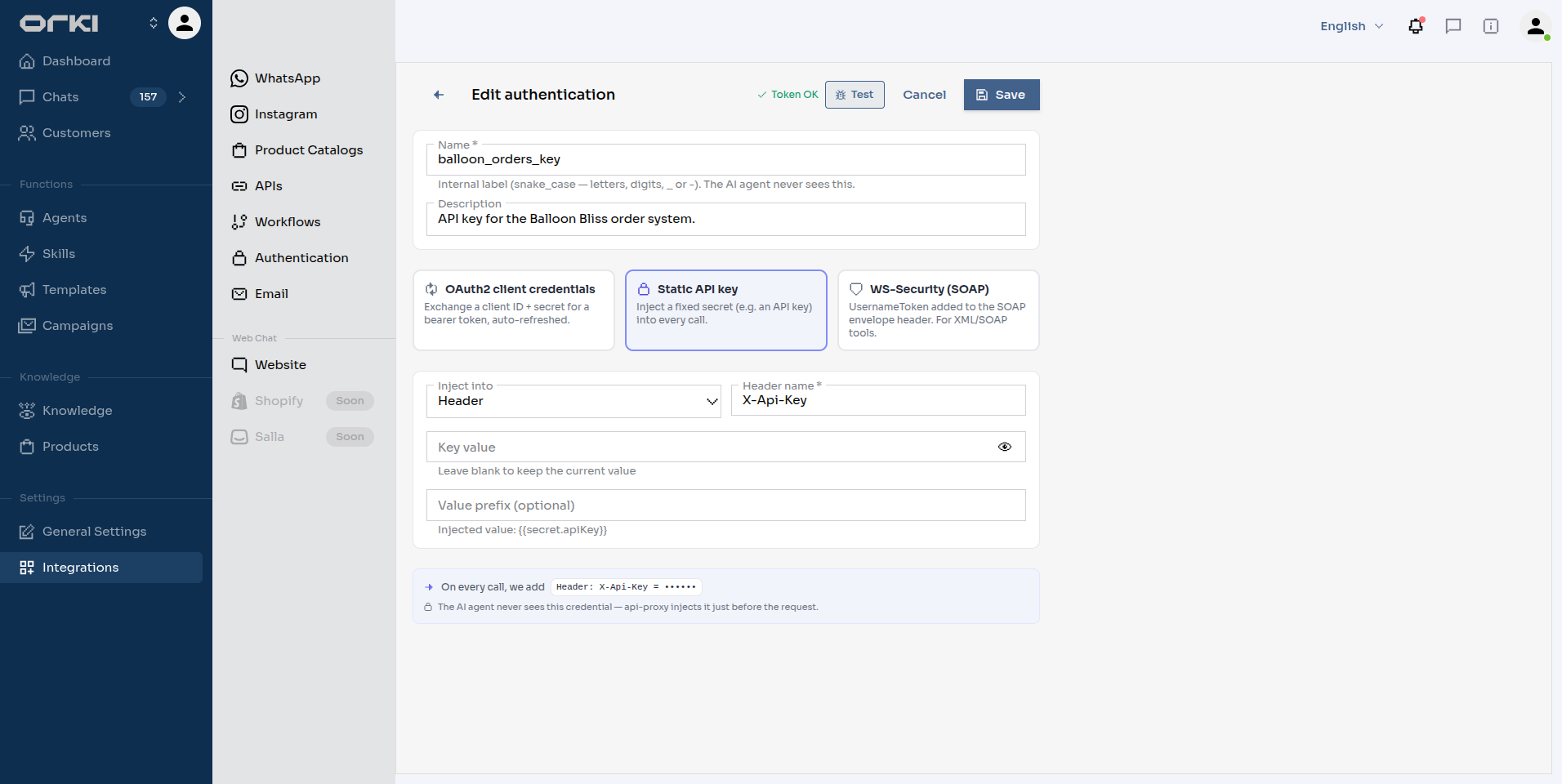 Testing a saved provider
